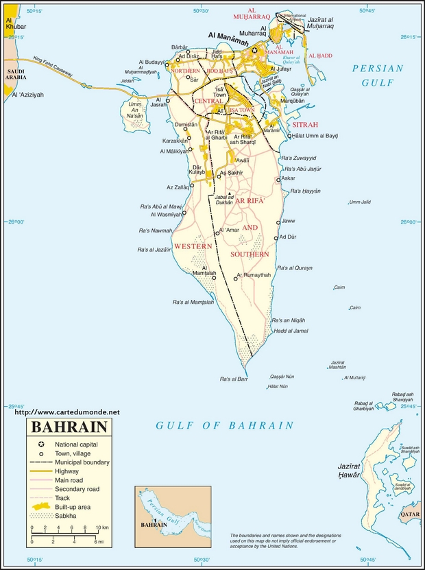 Mapa Bahrein
