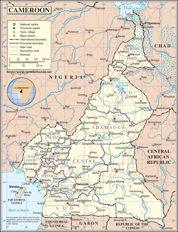 Mapa Camerún