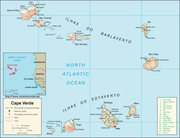 Mapa Cabo Verde