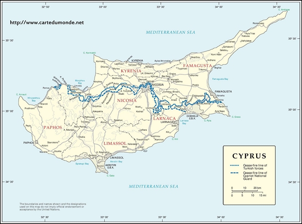 Mapa Chipre