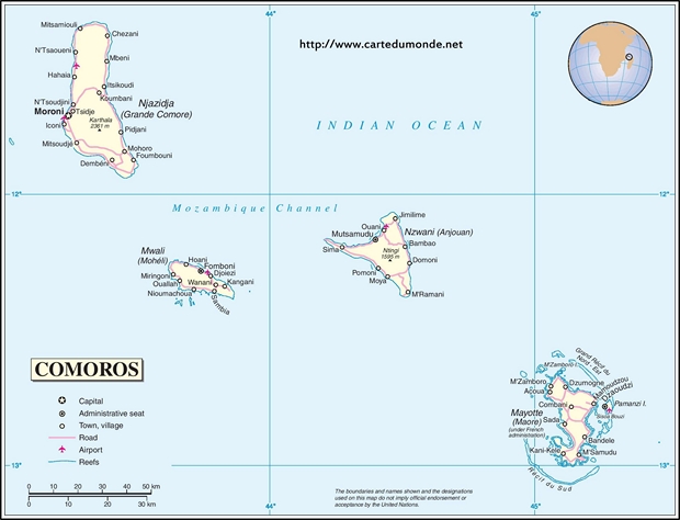 Mapa Comoras