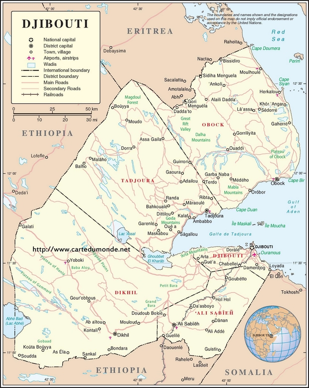 Mapa Djibouti