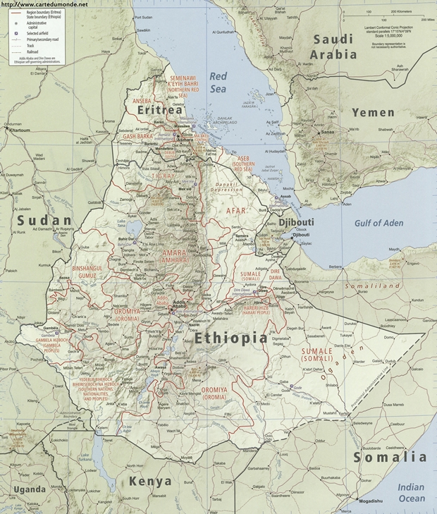 Mapa Etiopía