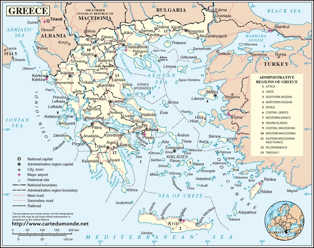 Mapa Grecia