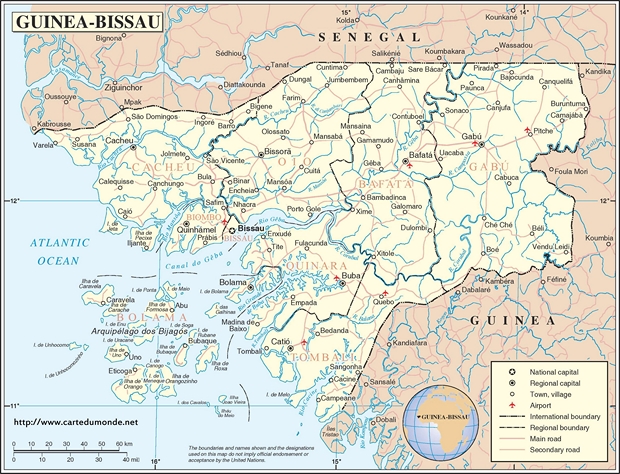 Mapa Guinea-Bissau