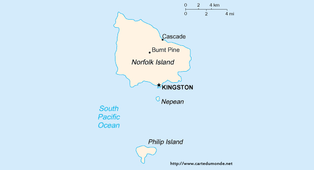 Mapa Isla Norfolk