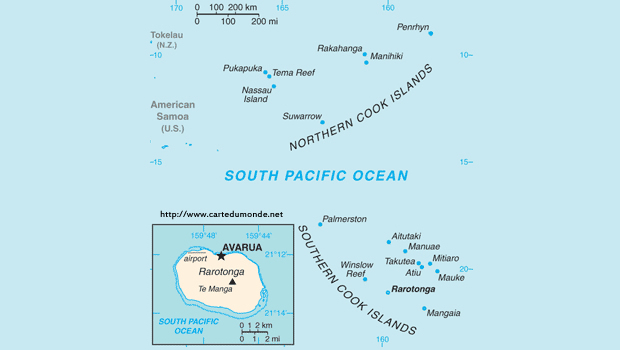 Mapa Islas Cook