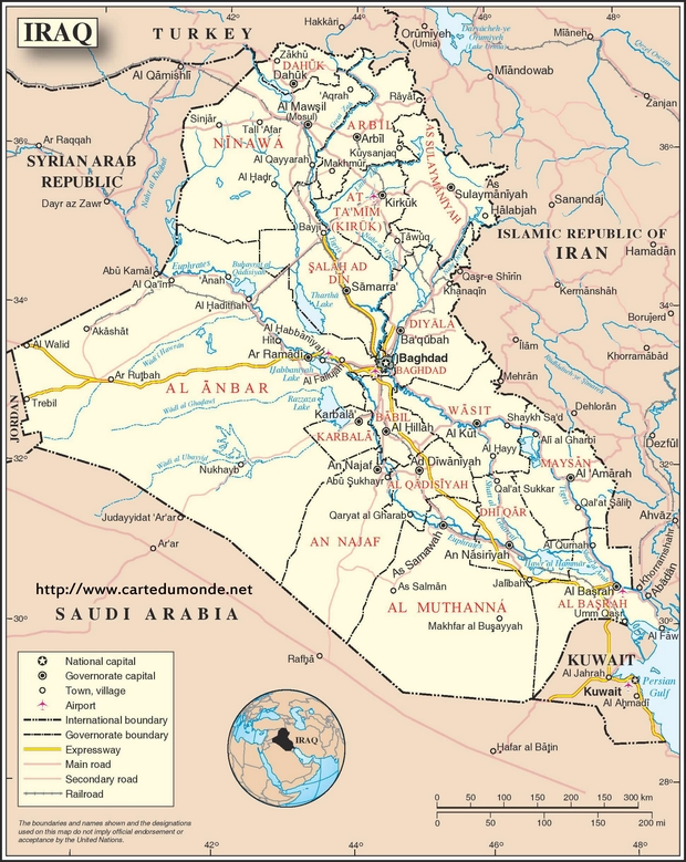 Mapa Irak