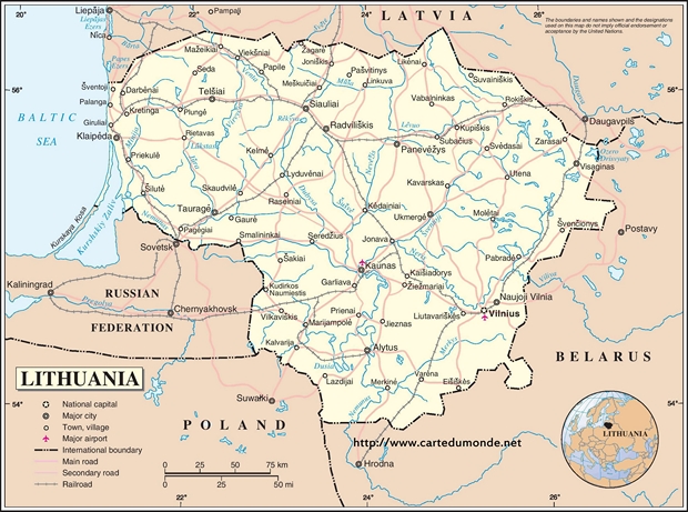 Mapa Lituania