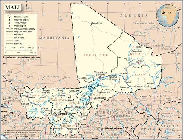 Mapa Malí