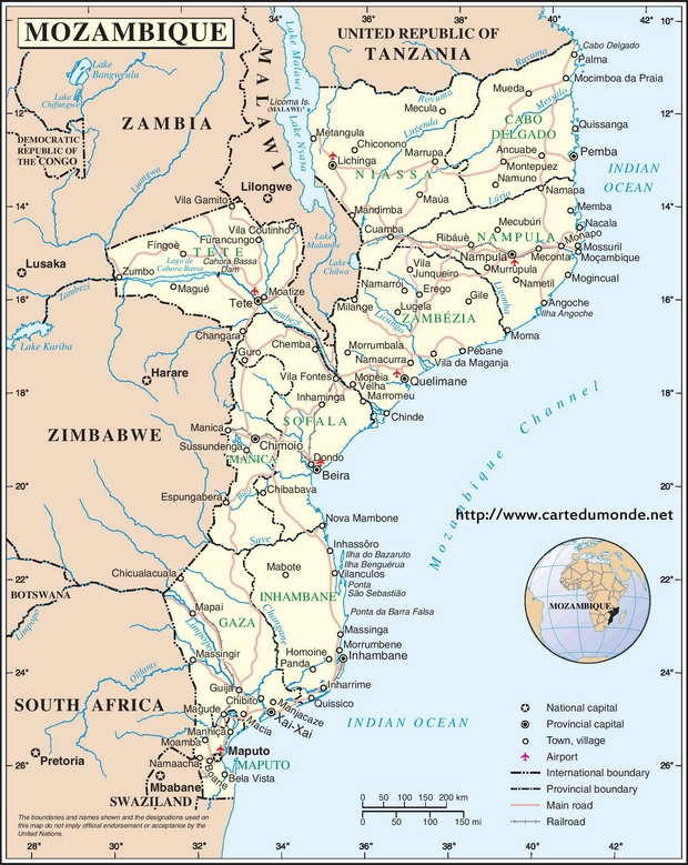 Mapa Mozambique