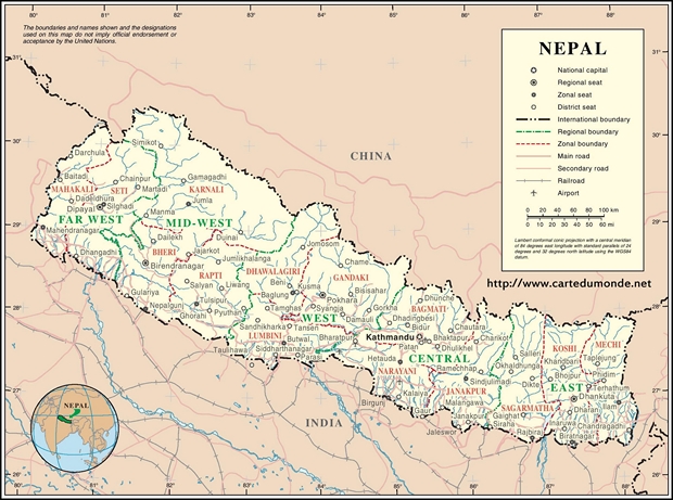 Mapa Nepal