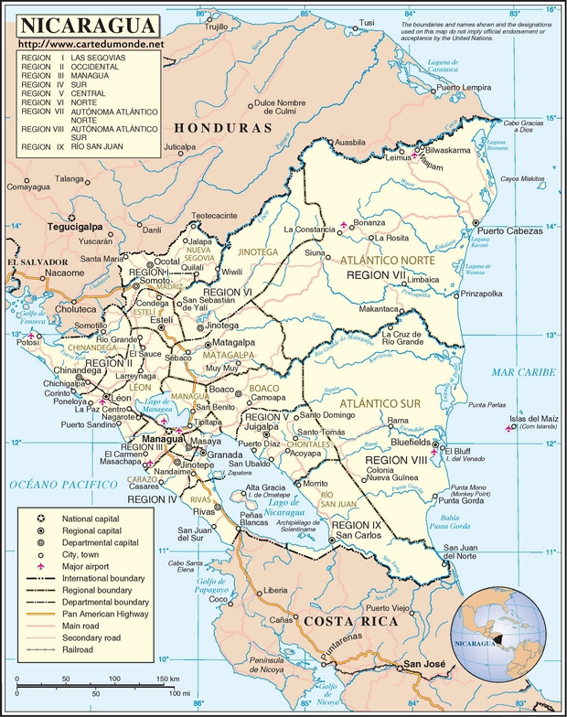 Mapa Nicaragua