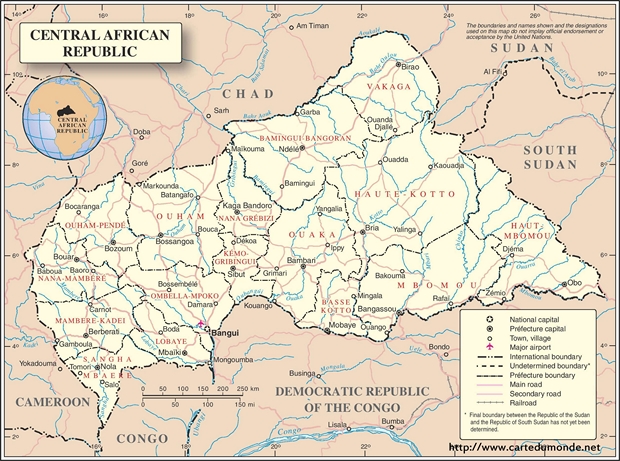 Mapa República Centroafricana