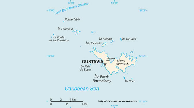 Mapa Saint-Barthélemy