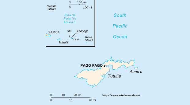 Mapa Samoa Americana