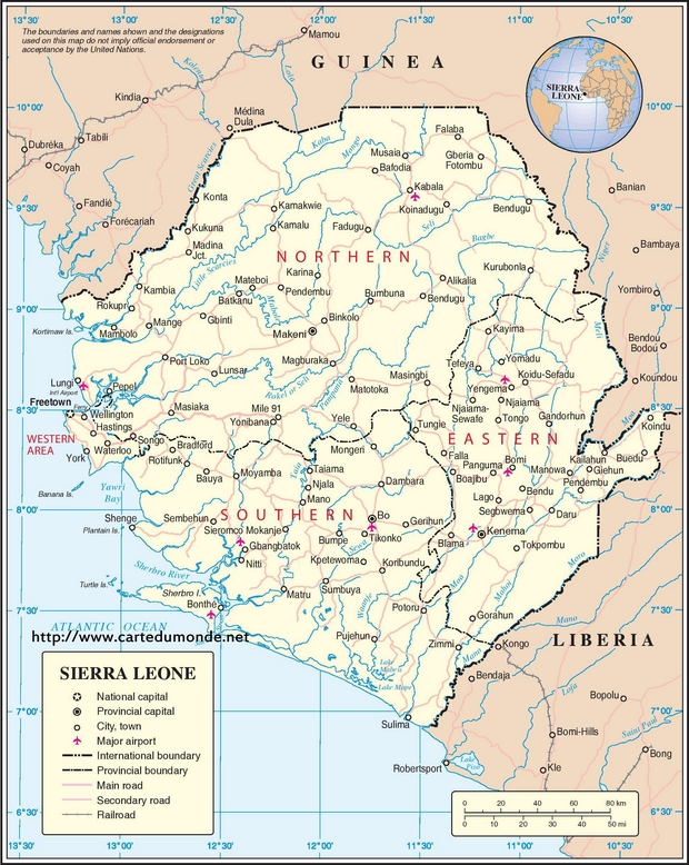 Mapa Sierra Leona