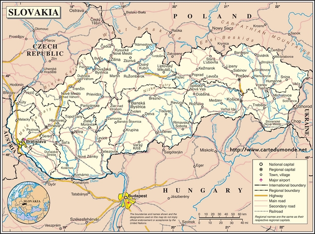 Mapa Eslovaquia