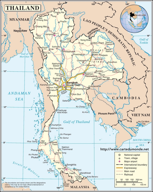 Mapa Tailandia