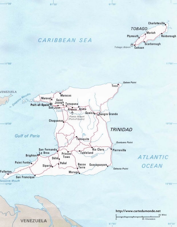 Mapa Trinidad y Tobago