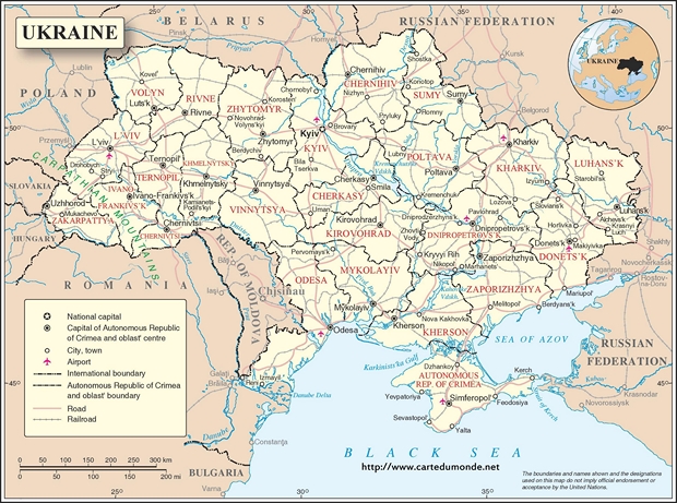 Mapa Ucrania